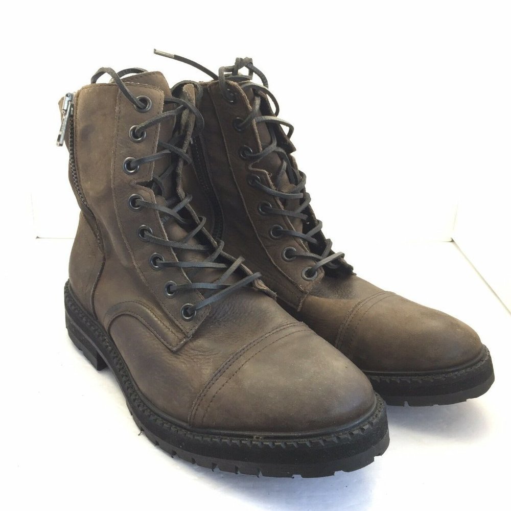 All Saints Cap Toe Men Brown Zipper boot EU Size 44 US 11